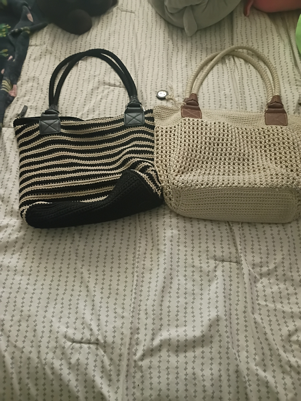 The Sak Black & Cream Woven Shoulder Bag Duo (Left)